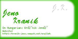 jeno kranik business card